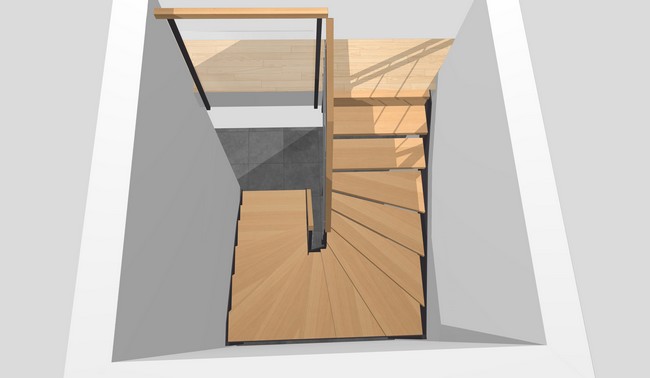 Escalier 1/2 ou 2/4 tournant Forme d'escalier 1/2 ou 2/4 tournant