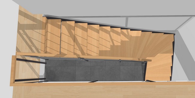 Escalier 1/4 tournant Forme d'escalier 1/4 tournant